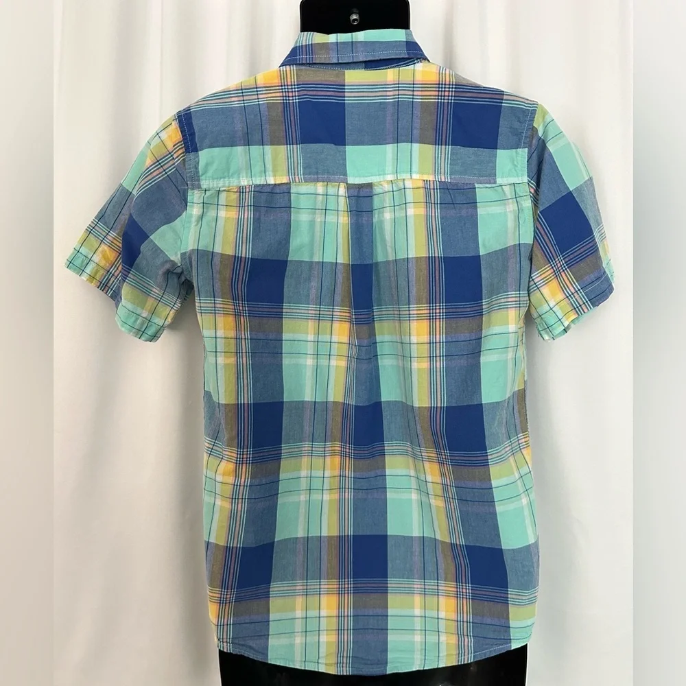 The Children's Place Boys Plaid Poplin Button Shirt-Aqua (1189)
